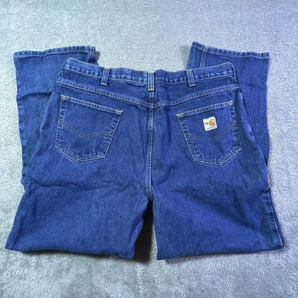 Carhartt Men's 40x30 Flame Resistant FR Work Pant Relaxed Fit Tenorio Tomas Blue